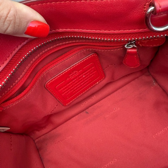 Coach Red Crossbody Crosby Carryall Leather Tote - Picture 8 of 8